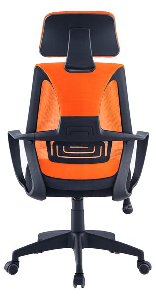 Ergonomická kancelářská židle SOFT - oranžová síťovina