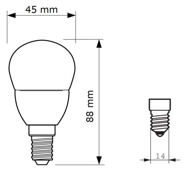 CorePro lustre ND 2.8-25W E14 827 P45 FR LED Žárovka 2,8W 250lm