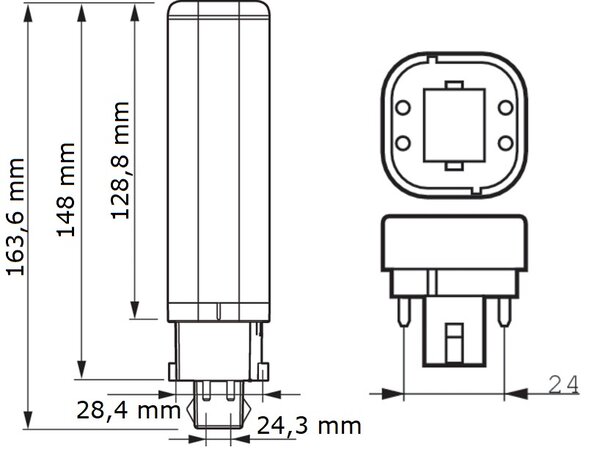 CorePro LED PLC 9W 830 4P G24q-3 LED Žárovka 9W 900lm
