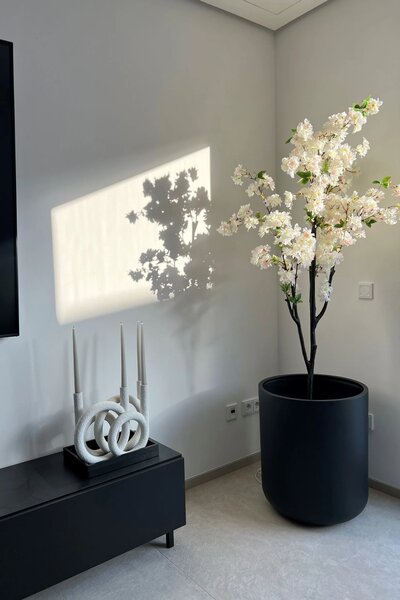 Květináč CHICO, sklolaminát, průměr 50 cm, antracit