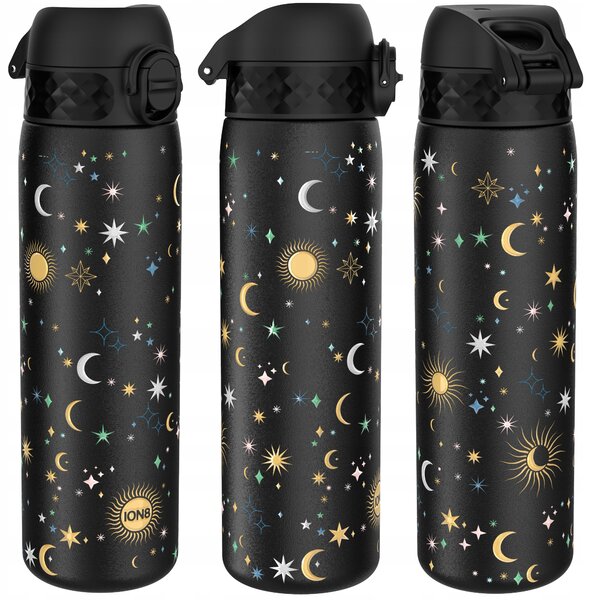 Láhev Na Pití Ion8 kovová černá 600 ml hvězdy