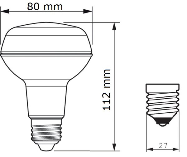 CorePro LEDspot ND R80 8-100W E27 827 36DLED Žárovka 8W R80lm