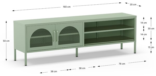 Marckeric Kovový TV stolek Diora 160 x 35 cm
