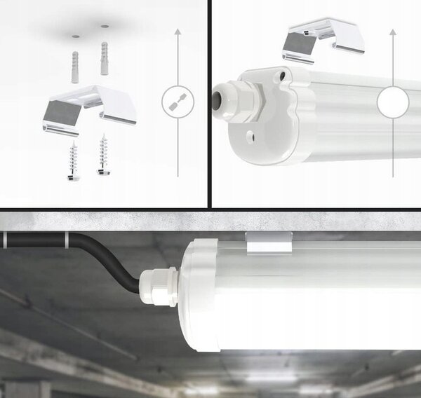 4x LED stropní svítidlo 60W 6600lm 120cm 230v - neutrální bílá BERGE
