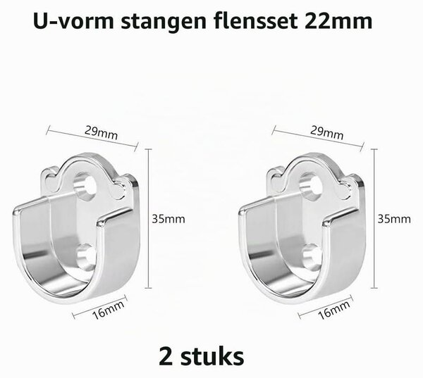 Držák na tyč sprchového závěsu - 22 mm - Slitina - Určeno pro tyč sprchového závěsu