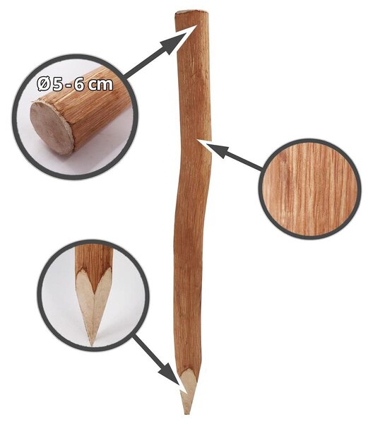 Plotový plot ohradní plot ploty - Štípaný lískový - 5 m - 80 cm vysoký - 5 kůlů
