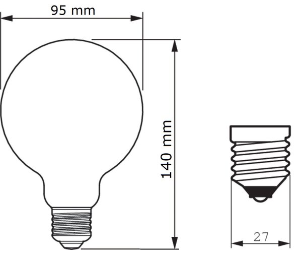 LED žárovka Philips Classic 60W G93 E27 WW FR ND 7W 806lm