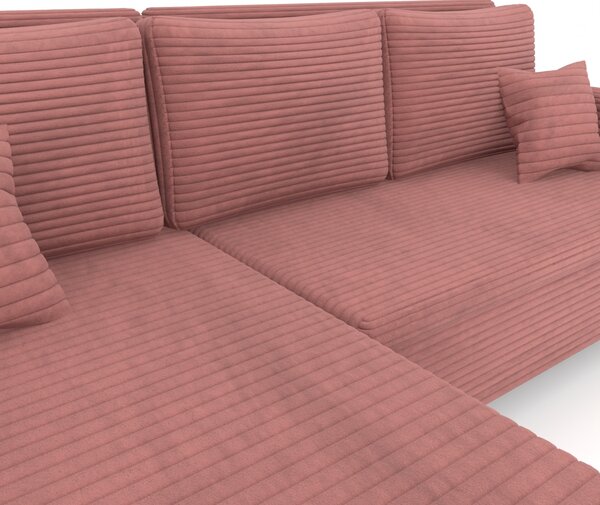 Rozkládací rohová sedací souprava LIVIA Růžová