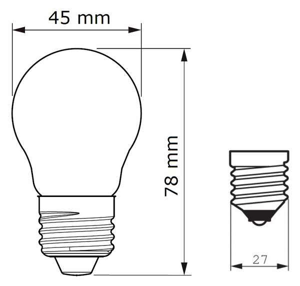 CorePro LEDLuster ND 6.5-60W P45 E27 827 CL G LED Žárovka 6,5W 806lm