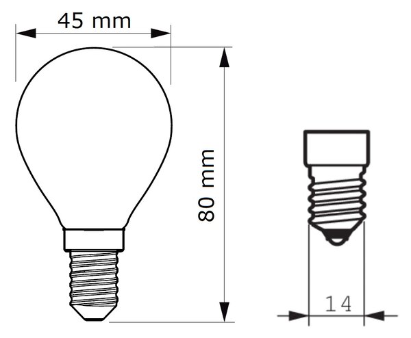 CorePro LEDLuster ND 4.3-40W E14 827 P45 FR G LED Žárovka 4,3W 470lm
