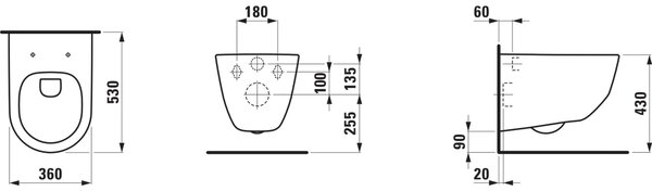 Laufen H8669570000001 Balení T-WC závěsné + sedátko PRO 530x360