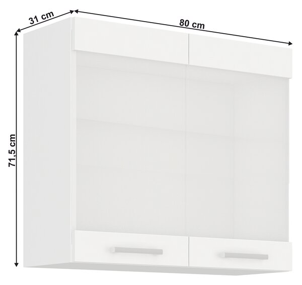 KONDELA Horní skříňka, bílá, SPLIT 80 GS-72 2F