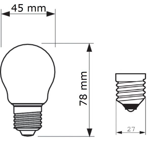 CorePro LEDLuster ND 2-25W P45 E27 827 CL G LED Žárovka 2W 250lm