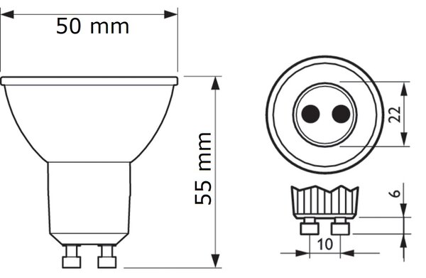 Corepro LEDspot 550lm GU10 840 120D LED žárovka 5W 550lm