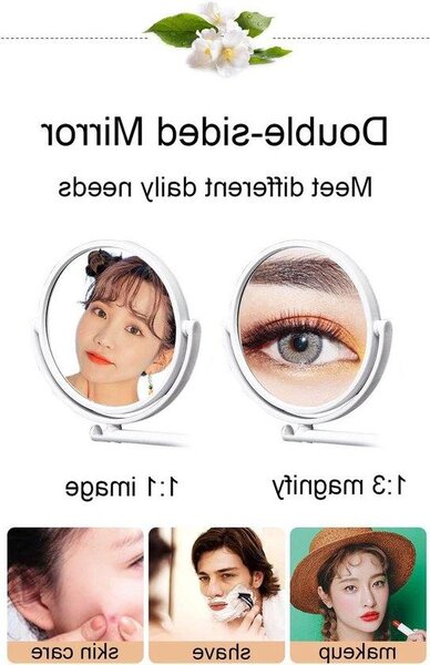 Nastavitelné sací čepice stěnové zrcadlo - Dvojitý sací zrcadlo pro koupelnu, make-up a použití Punk