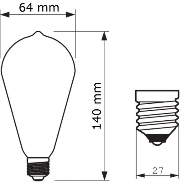 CorePro LEDBulb ND 7-60W E27 ST64 827 CL G LED Žárovka 7W 806lm