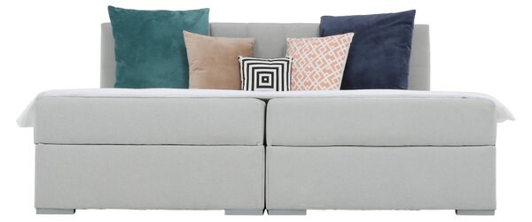 KONDELA Boxspringová postel 180x200, světle šedá, FERATA KOMFORT