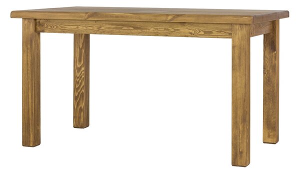 Dřevěný selský stůl 90x160 MES 13 A s hladkou deskou - K03 bílá patina