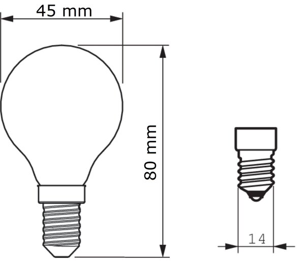 CorePro LEDLuster ND 2-25W P45 E14 827 CL G LED Žárovka 2W 250lm