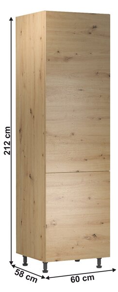 KONDELA Potravinová skříňka s policemi, dub artisan, univerální, LANGEN D60R