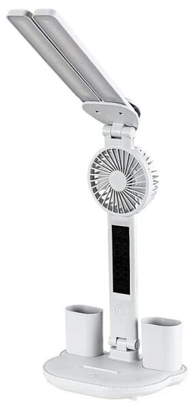 Rabalux 74030 NOVILO - LED dotykem stmívatelná stolní lampa s ventilátorem, LED 7W, 420lm, 3000-4000-6500K (Stolní lampička s ventilátorem)