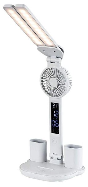 Rabalux 74030 NOVILO - LED dotykem stmívatelná stolní lampa s ventilátorem, LED 7W, 420lm, 3000-4000-6500K (Stolní lampička s ventilátorem)