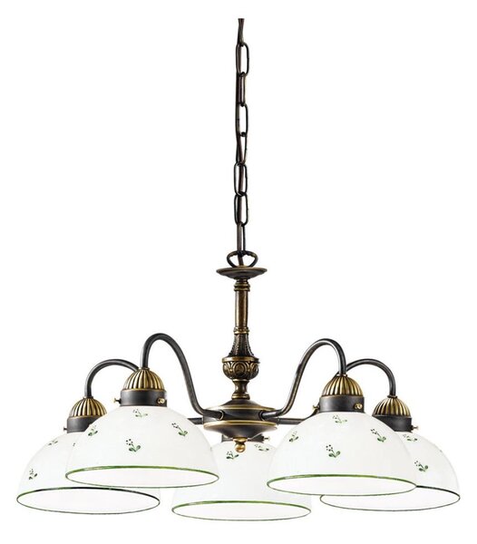 Kolarz 731.85.20 - Lustr na řetězu NONNA 5xE27/75W/230V zelená