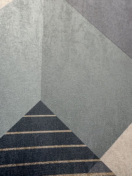 Modro-zlatá geometrická vliesová tapeta na zeď, 118707, Vavex 2025