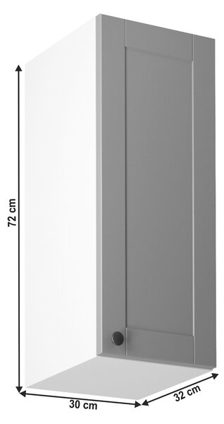 KONDELA Horní skříňka, bílá / šedá matná, univerzálna, LAYLA G30