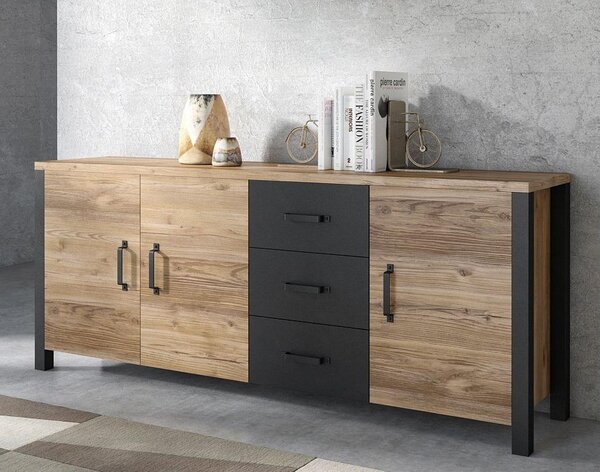Komoda Oralee Typ 47 (smrk + černá matná)