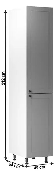 KONDELA Vysoká skříňka, šedá matná / bílá, univerzální, LAYLA D40SP