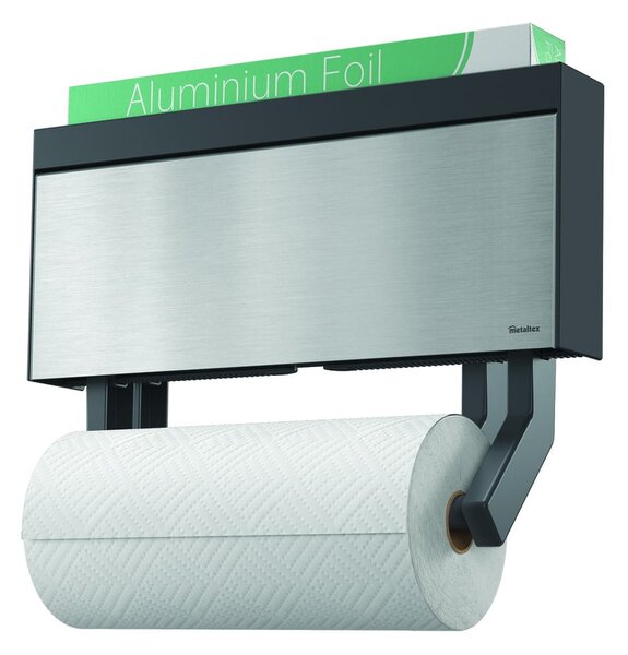 Nástěnný držák na kuchyňské role a fólie Metaltex Tango Inox
