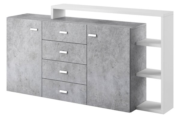 Komoda Bilsby Typ 27 (beton colorado + bilá)