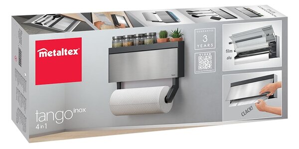 Nástěnný držák na kuchyňské role a fólie Metaltex Tango Inox