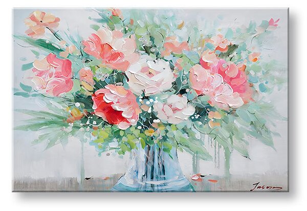Obraz na plátně KVĚTINY VE VÁZE 1 díl - 70x50 cm