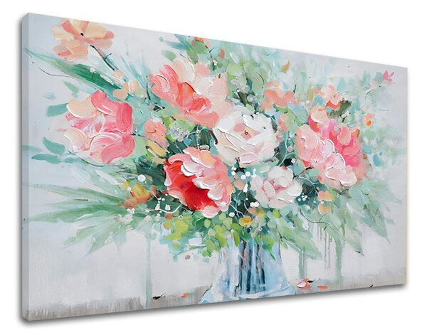 Obraz na plátně KVĚTINY VE VÁZE 1 díl - 70x50 cm