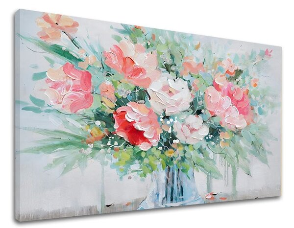 Obraz na plátně KVĚTINY VE VÁZE 1 díl - 70x50 cm