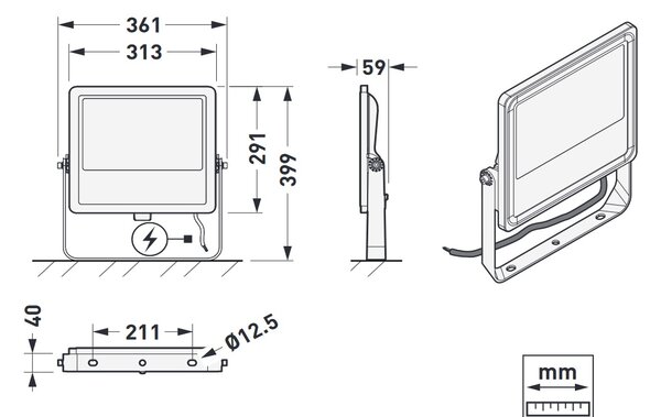2390 G2 AM9L 80/100/150/ML-8MC 1G1W ET LED reflektor 120W/73W/56W,15000/10000/8000lm,3000&4000K,IP65