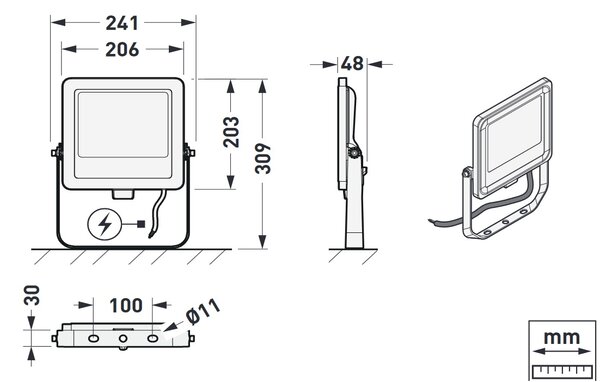 2390 G2 AM9L 20/30/50/ML-8MC 1G1W ET LED reflektor 40W/22W/14W,5.000/3.000/2.000lm,3000&4000K,IP65