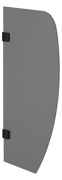 Sapho Sapho, Dělící stěna mezi urinály 40x80 cm, kouřové sklo, černá mat, 2502-06M