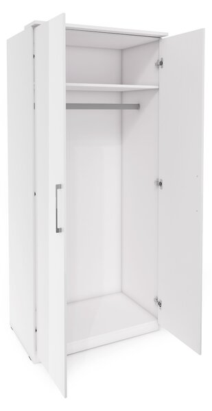 Šatní skříň Centaury Typ 18 (bílá + bílý lesk)