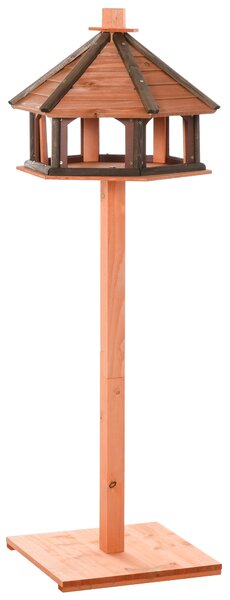 PAWHUT Ptačí krmítko dřevěná vila 52 x 130 x 52 cm přírodní dřevo