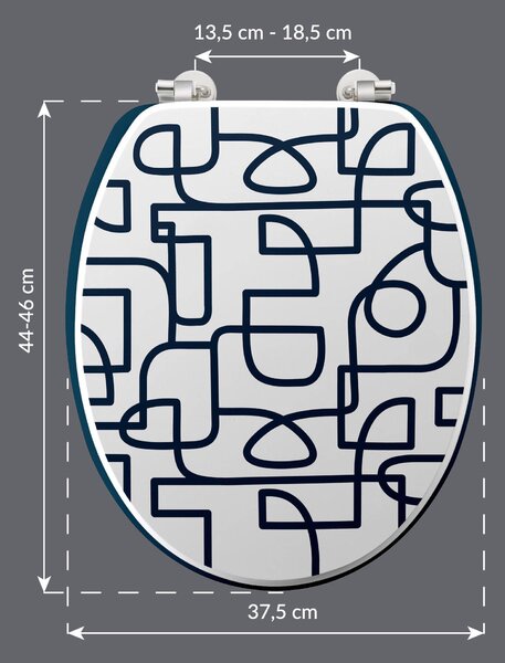 WC sedátko LABYRINTHE, MDF, 37,5 x 46 cm