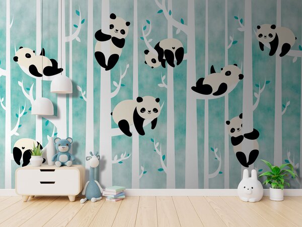 Fototapeta Pandy na stromě, Dětské fototapety, Populární fototapety, u95025 - Tapeko.co.cz
