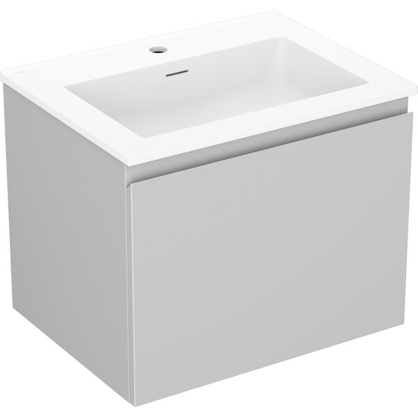 Mexen Orio, koupelnová skříňka 60 cm s umyvadlem Otis, 1 zásuvka, šedá matná/bílá matná, 91A10-06047-1-BF62-W18M01
