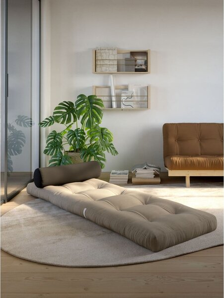 Šedobéžová futonová matrace 70x200 cm Wrap Linen Beige/Dark Grey – Karup Design
