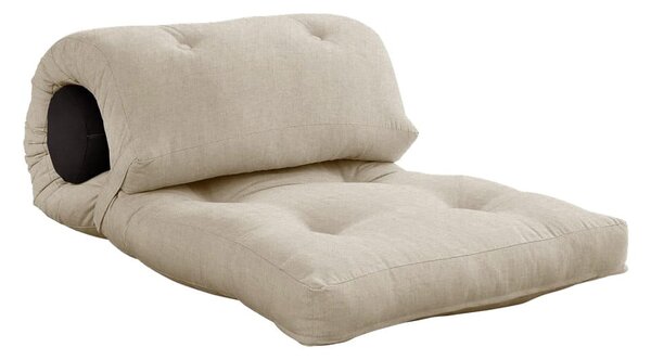 Šedobéžová futonová matrace 70x200 cm Wrap Linen Beige/Dark Grey – Karup Design