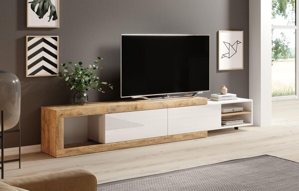 TV stolek Sophia Typ 40 (dub samdal + bílá + lesk bílý)