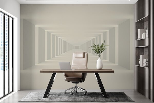 Fototapeta Dlouhá bílá místnost se sloupy, 3D fototapety, Populární fototapety, u95066 - Tapeko.co.cz