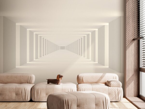 Fototapeta Dlouhá bílá místnost se sloupy, 3D fototapety, Populární fototapety, u95066 - Tapeko.co.cz